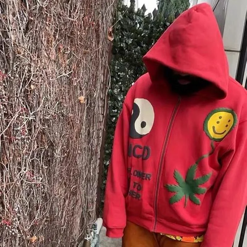 Высококачественная Толстовка 21SS 1:1 CPFM.XYZ на молнии с 3D улыбающимся лицом пальто