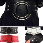 Винтаж широкий пояс эластичный Ремни для Для женщин эластичный корсетный пояс из полотого металла большое кольцо Для женщин пояс преувеличенный поясной ремень