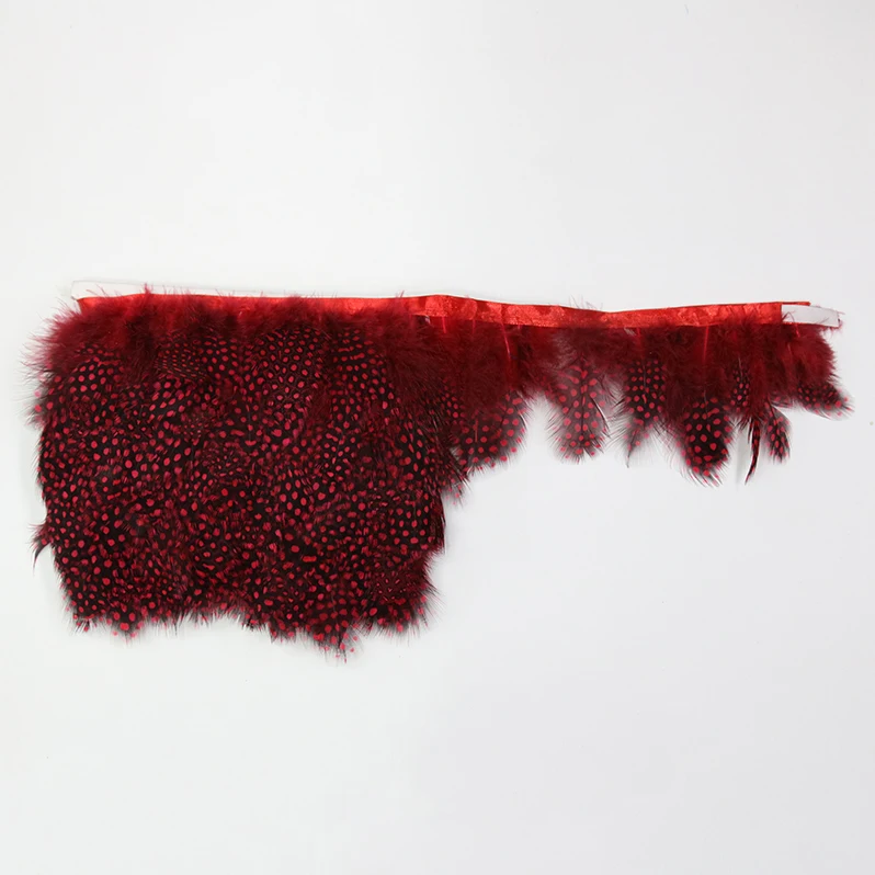 1 ярд/Лот Красный цвет натуральный морской горошек перья отделка курицы фазана