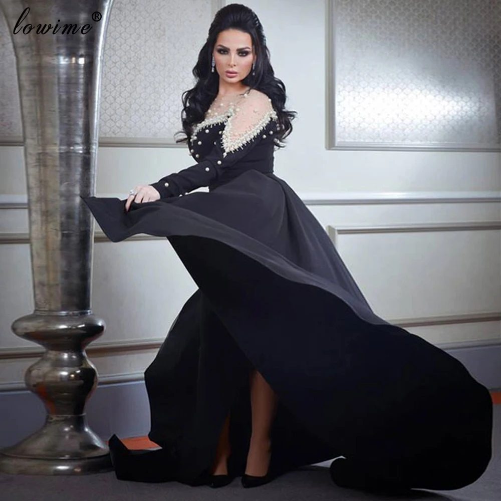 

Plus Size Formal Evening Dresses 2020 Arabic Black Prom Dresses 2020 Mermaid Turkish Couture Middle East Party Gowns Vestidos