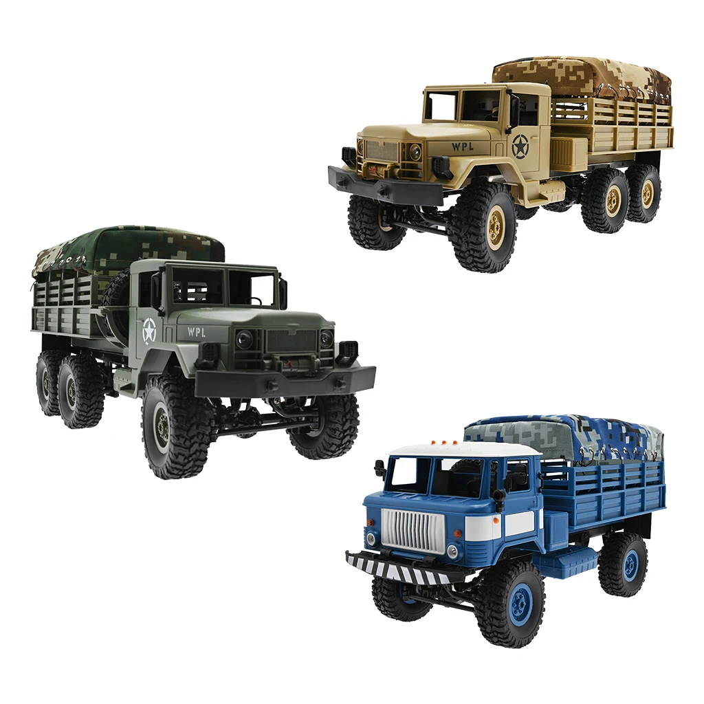 6WD 2,4G WPL 1/16 армейский грузовик с дистанционным управлением с навесом версия RTR внедорожник игрушечный электрический для детей