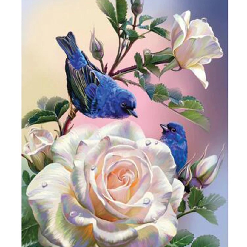 

5D DIY Diamond Painting Square Round Diamond Animal Painting Flower and Bird Beauty Picture Cross Stitch Home Decoration TX018