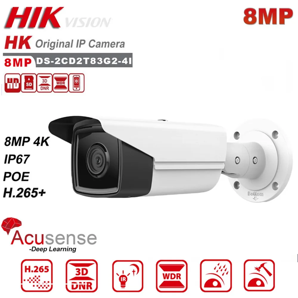 

DS-2CD2T83G2-4I 8 MP AcuSense Fixed Bullet Network Camera POE H.265 Original HIKVISION English Version