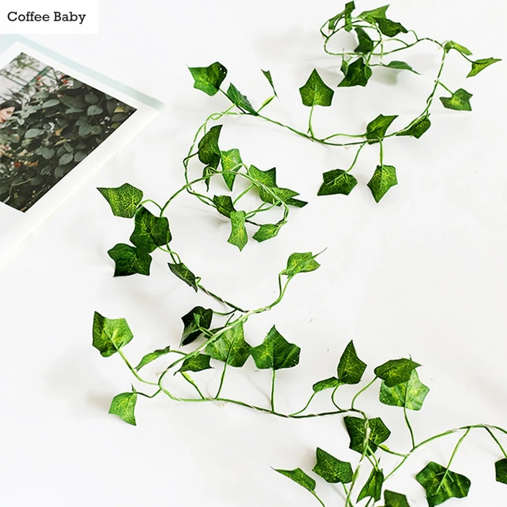 

2.2M Fairy String Lights Artificial Plants Garland Rattan Leaf Vine Hanging Fake Ivy Garland Decoration Light Garden Home Decor