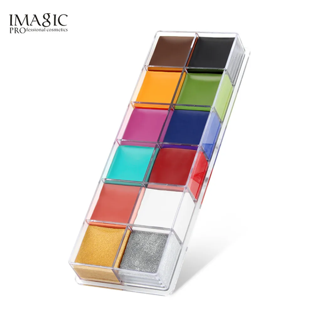 IMAGIC, 12 цветов, масляная краска для тела, краска для лица, пигмент для красоты, набор для макияжа, косметическая краска, коробка, вечерние, праздничные, макияж, дизайн