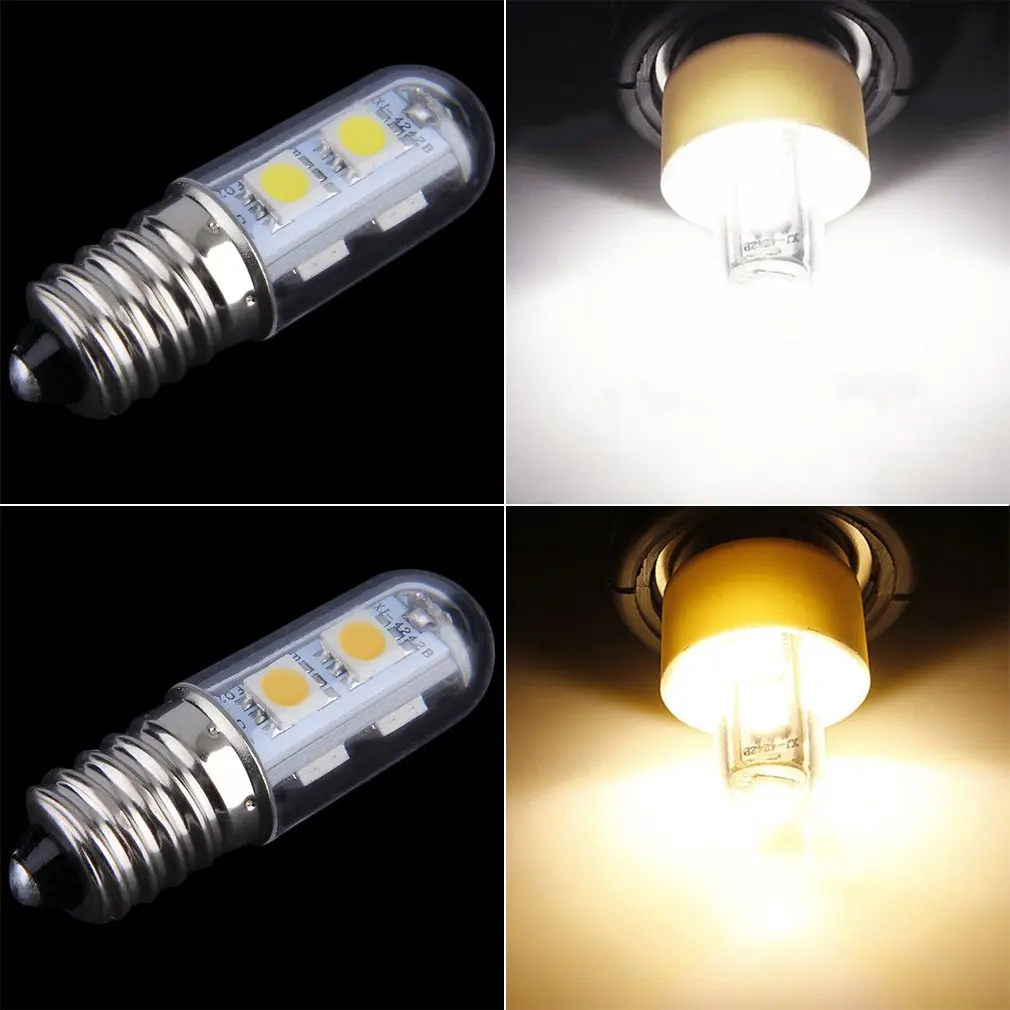 1х мини E14 1 Вт 7 светодиодный 5050 SMD Природа/теплый белый холодильник светильник