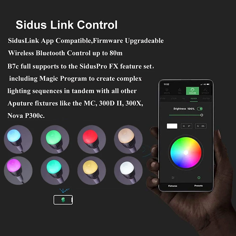 Скидка Лампа светодиодная Aputure ACCENT B7C, 8 светильник п, 7 Вт, RGBWW, 2000-10000 К