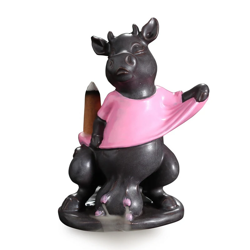 1* Ceramic Backflow Incense Burner Holder Cow Censer Creative Home Office Decor accessories | Дом и сад