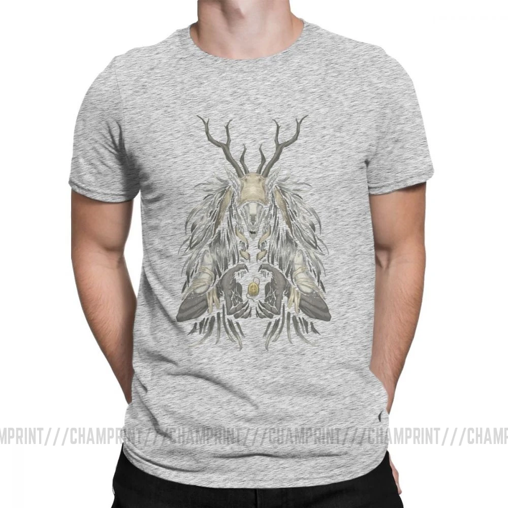 Мужская футболка The Supplicant, хлопок, футболки Vicar Amelia Bloodborne Scary Horror, футболка на Хэллоуин, топы с графическим принтом - Цвет: Серый