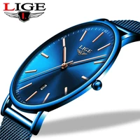 stainless steel ultra thin casual wristwatch ladie quartz clock for women lige top brand luxury waterproof watch womens watches