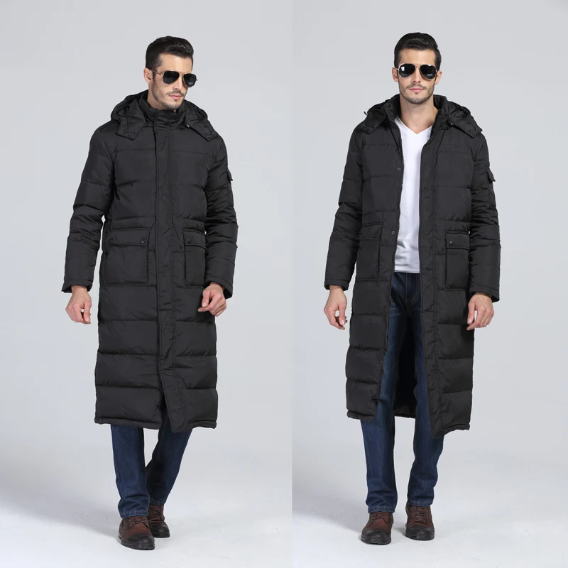 

Winter plus size X-long design thick men coat male thin hoody big men's clothing outerwear S- 2XL 3XL extra long down jacket