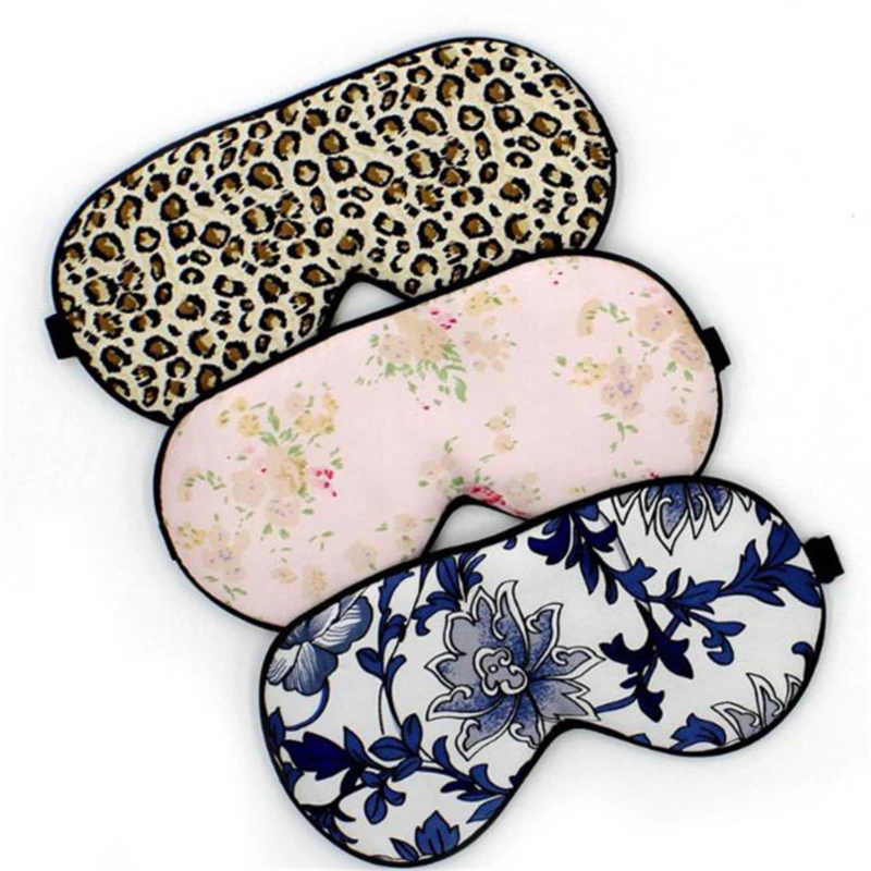

1Pc Simulation Silk Eye Mask Double-Side Shading Eyeshade Sleeping Eye Cover High Quality Blindfolds Eyeshade Health Sleep