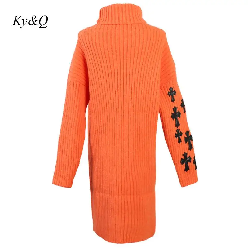 2020 Spring Designer Women Turtleneck Knit Long Sweater Dress Cross Lip Print Sleeve Pullover Luxury Fashion Clothes Jumper | Женская