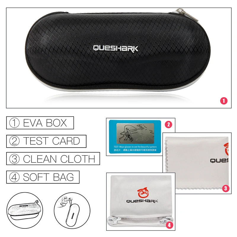 Поляризованные очки Queshark HD TR90 для мужчин и женщин спортивные солнцезащитные
