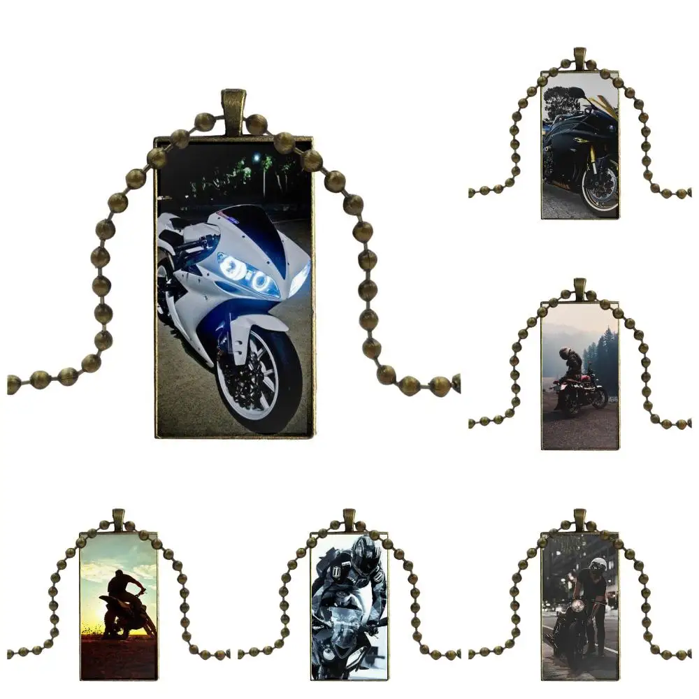 Модный стеклянный кабошон кулон ожерелье с бронзовым покрытием массивные