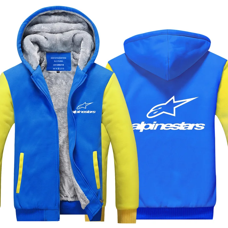 

Alpinestars Polar Casual Hoodie Warm Men's Winter Clothing Thickened Jacket Men's Slim Hoodie Zipper Men's Street Clothing S-5xl