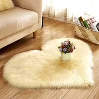 heart shape washable shiny fur sheepskin soft carpet sofa cushions kitchen mat glass room tea room living room home decor d25