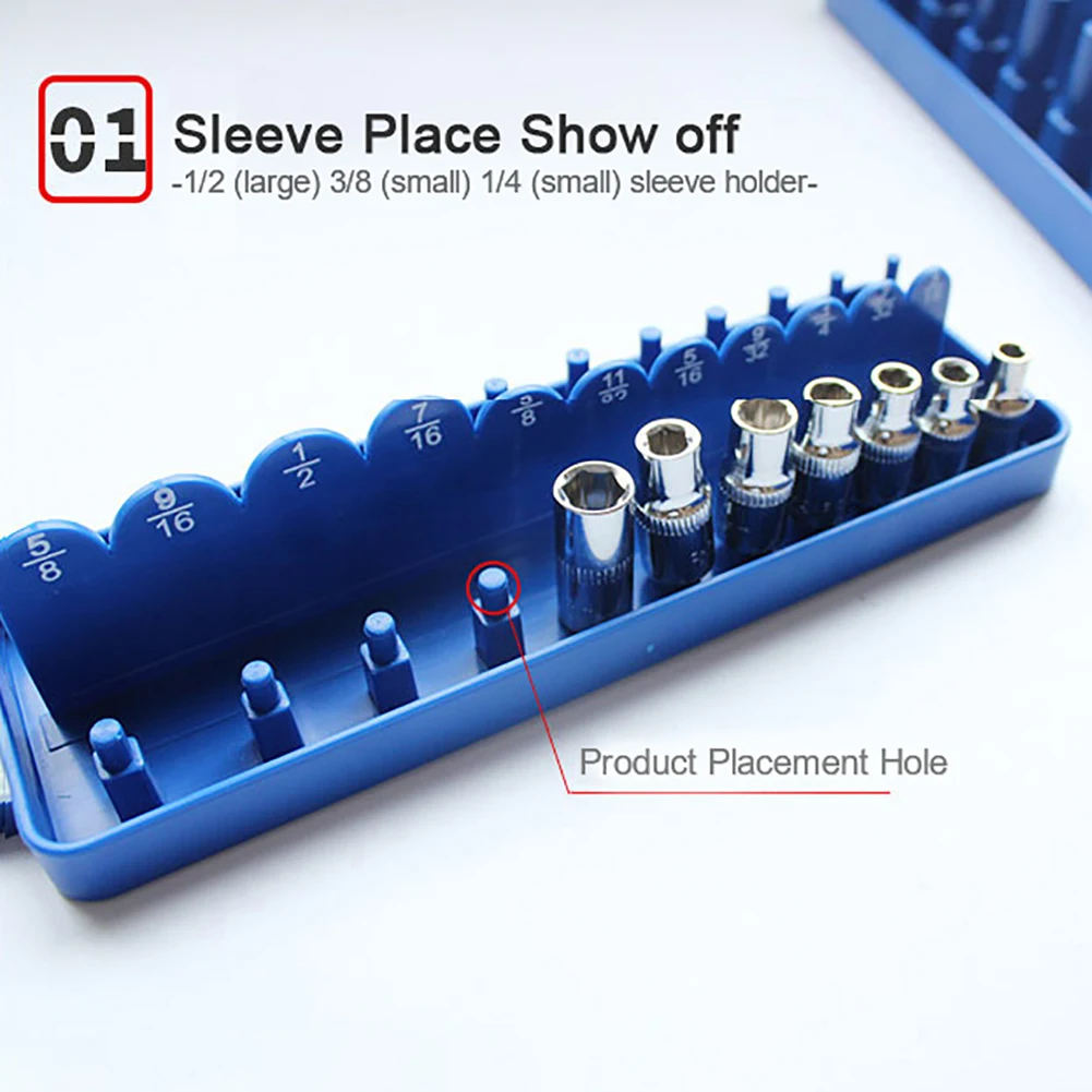

6 Pcs 1/4 inch 3/8 inch 1/2 inch Multi-Drive Metric Socket Organizer Toolfor Auto Repair Packaging Accessories