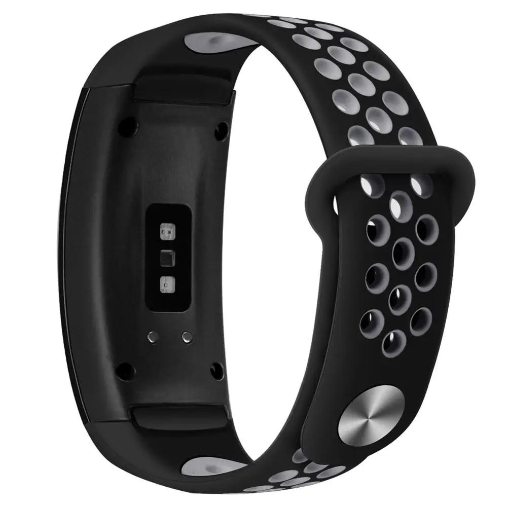black grey Hangrui сменный Браслет для samsung gear Fit 2 Pro ремешок роскошный силиконовый ремешок для samsung Fit2 Anti ремень анти-потеря - Цвет: black grey