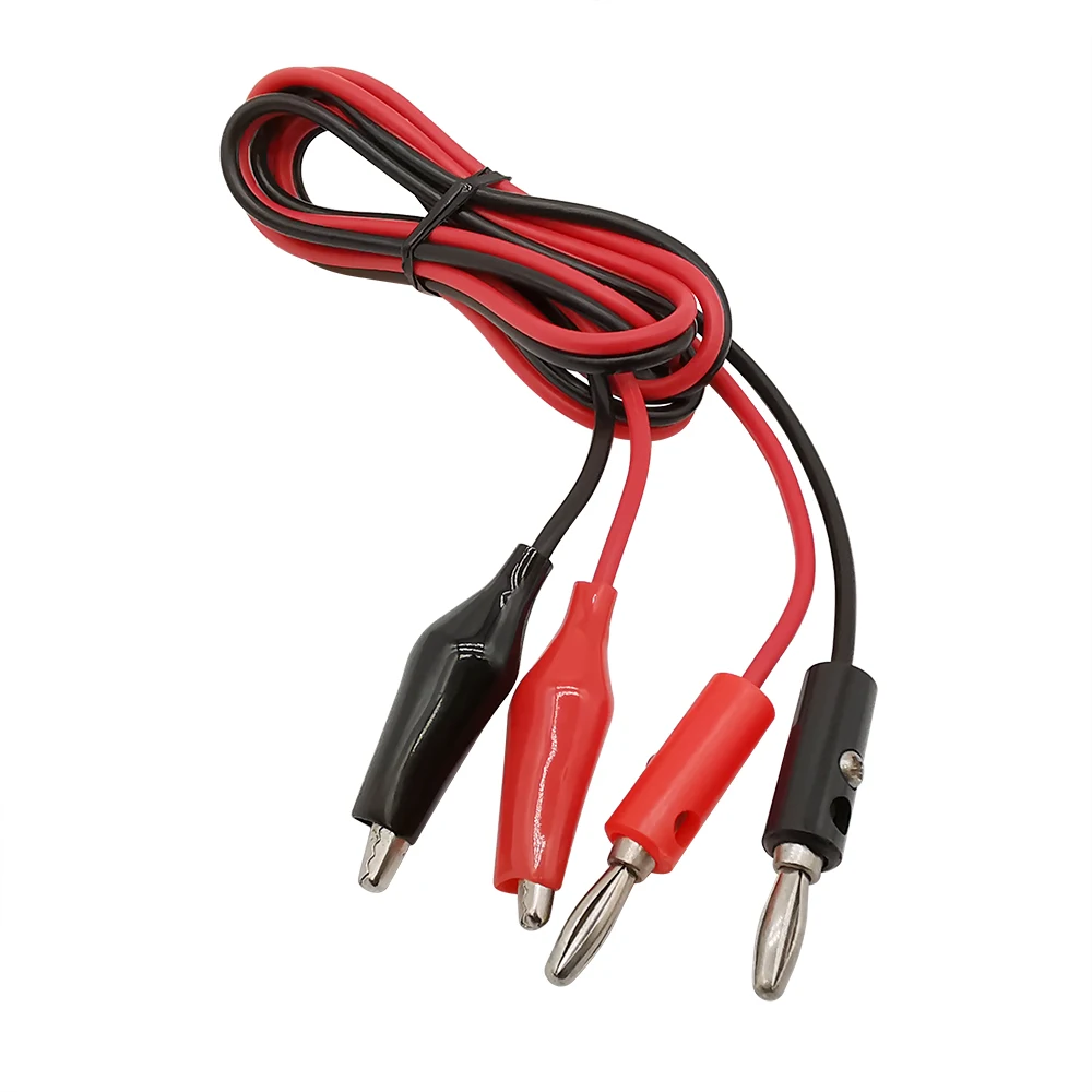 1Pcs 1M Alligator Cilp to AV Banana Plug Test Cable Lead Connector Dual Tester Probe Crocodile Clip for Multimeter Measure Tool |
