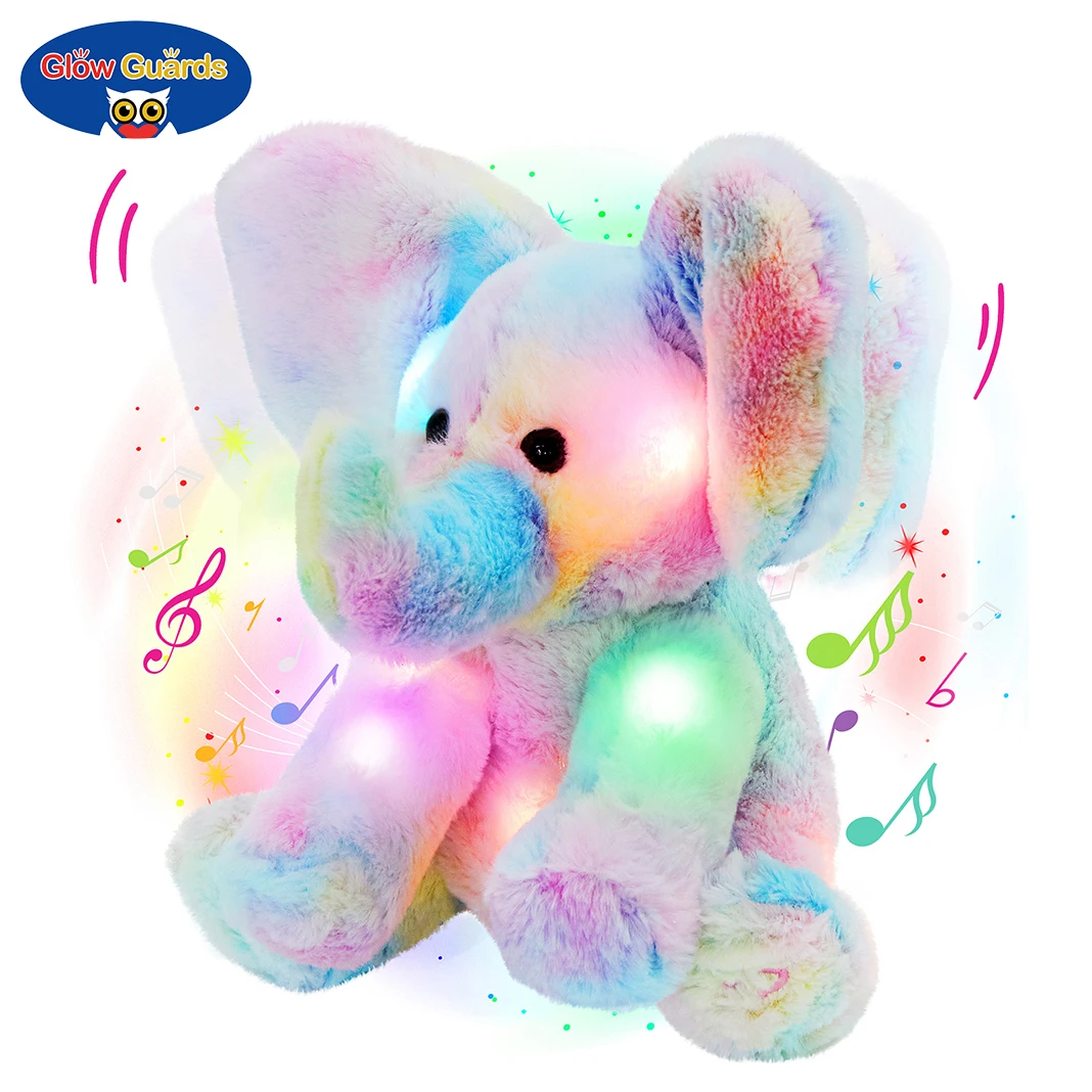 

Glow Guards Peek-A-Boo Light up Musical Electric Elephant Plush Toy Stuffed Animal Interactive Talking Birthday Gifts for Kids