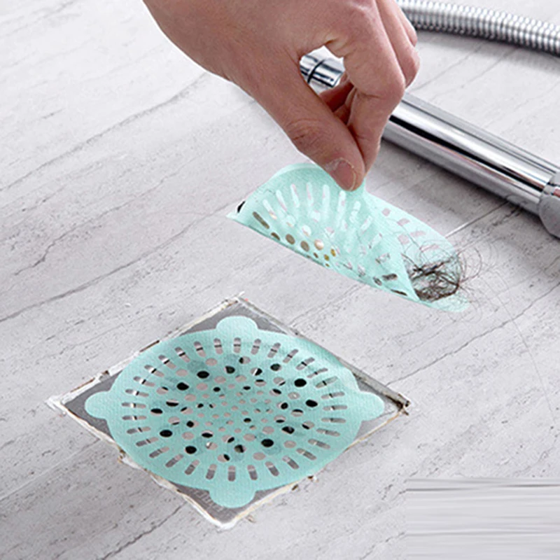 

10/50Pcs Kitchen Supplies Anti-Blocking Strainer Sticker Bathroom Sink Drain Hair Strainer Stopper Filter Sticker