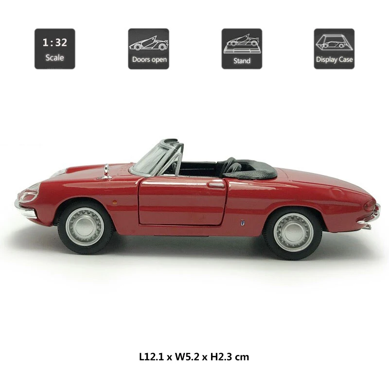 HOMMAT масштаб 1/32 винтажная модель автомобиля Alfa Romeo Spider из сплава металла 1:32 литая