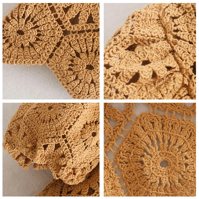 ROHOPO жаккардовый цветочный вязаный желтый топ тройники круглый воротник с