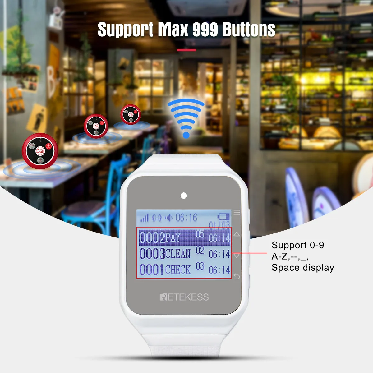 5 шт. беспроводная система вызова официанта Retekess TD108 | Компьютеры и офис