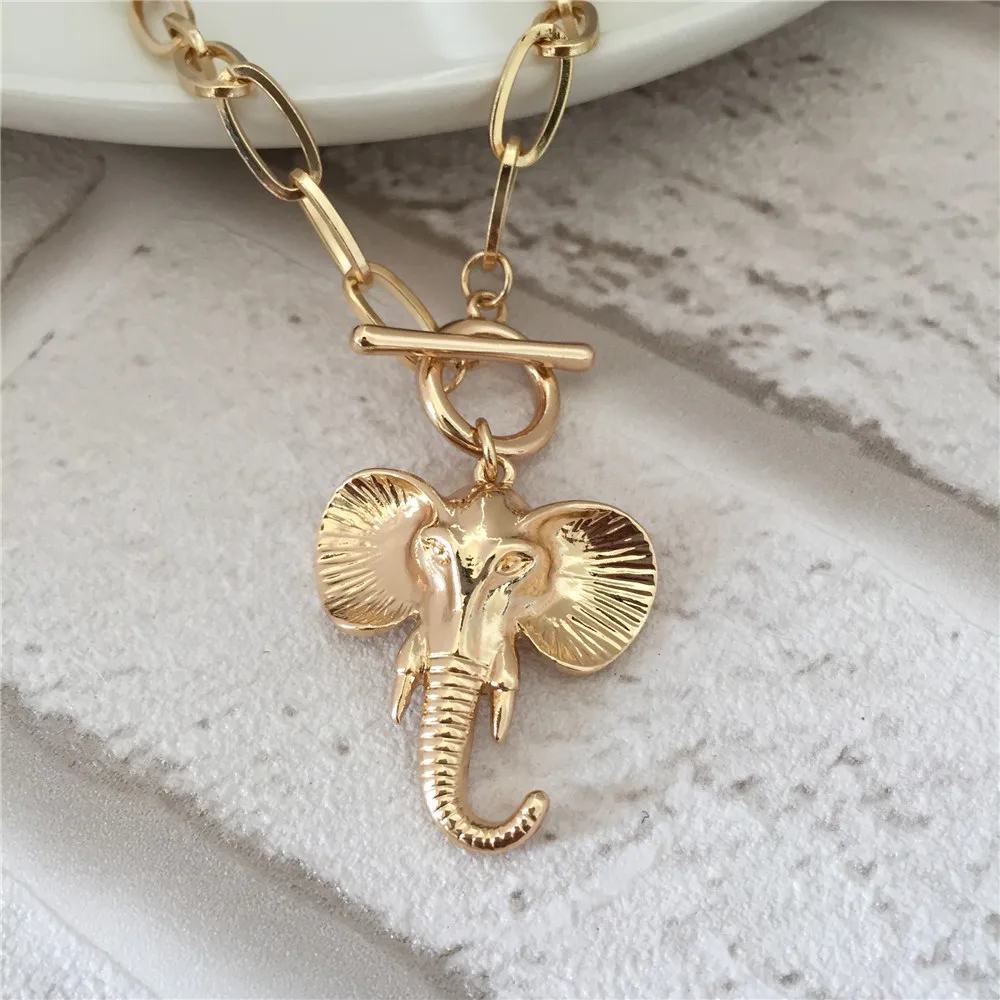 Золотое ожерелье Gilry для женщин и девушек красивый чокер с розовым слоном