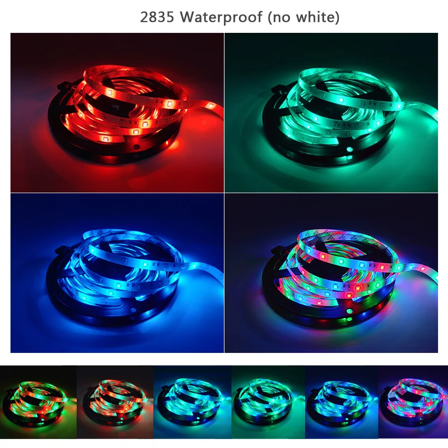 Цветная (RGB) Светодиодные ленты светильник SMD 2835 5 м Водонепроницаемый RGB DC12V лента