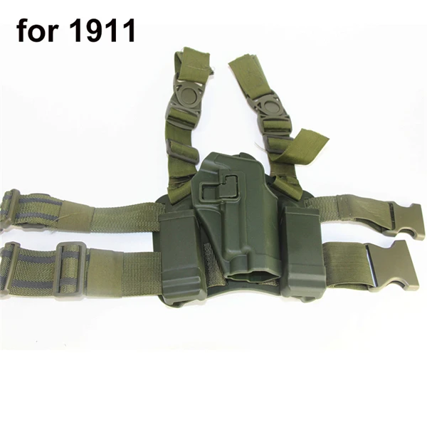 Green for 1911 Кобура для ружья, Охотничья кобура для ног Glock 17 19 Beretta M9 M92 1911 P226, Тактический Регулируемый Чехол для пистолета - Цвет: Green for 1911