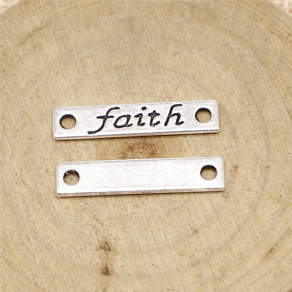 

free shipping 65pcs 25x5mm antique silver faith charms diy retro jewelry fit Earring keychain hair card pendant accessories