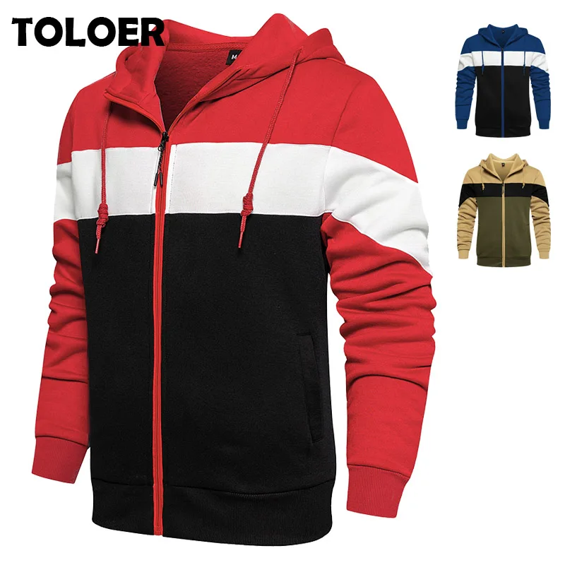 

Мужская флисовая толстовка на молнии, с капюшоном