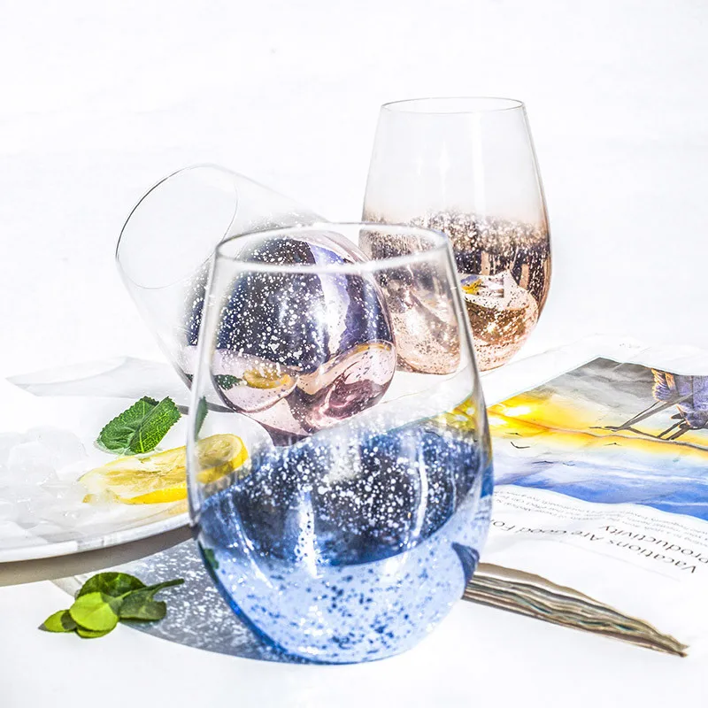 Стеклянная кружка с блестками в скандинавском стиле прозрачная стеклянная со