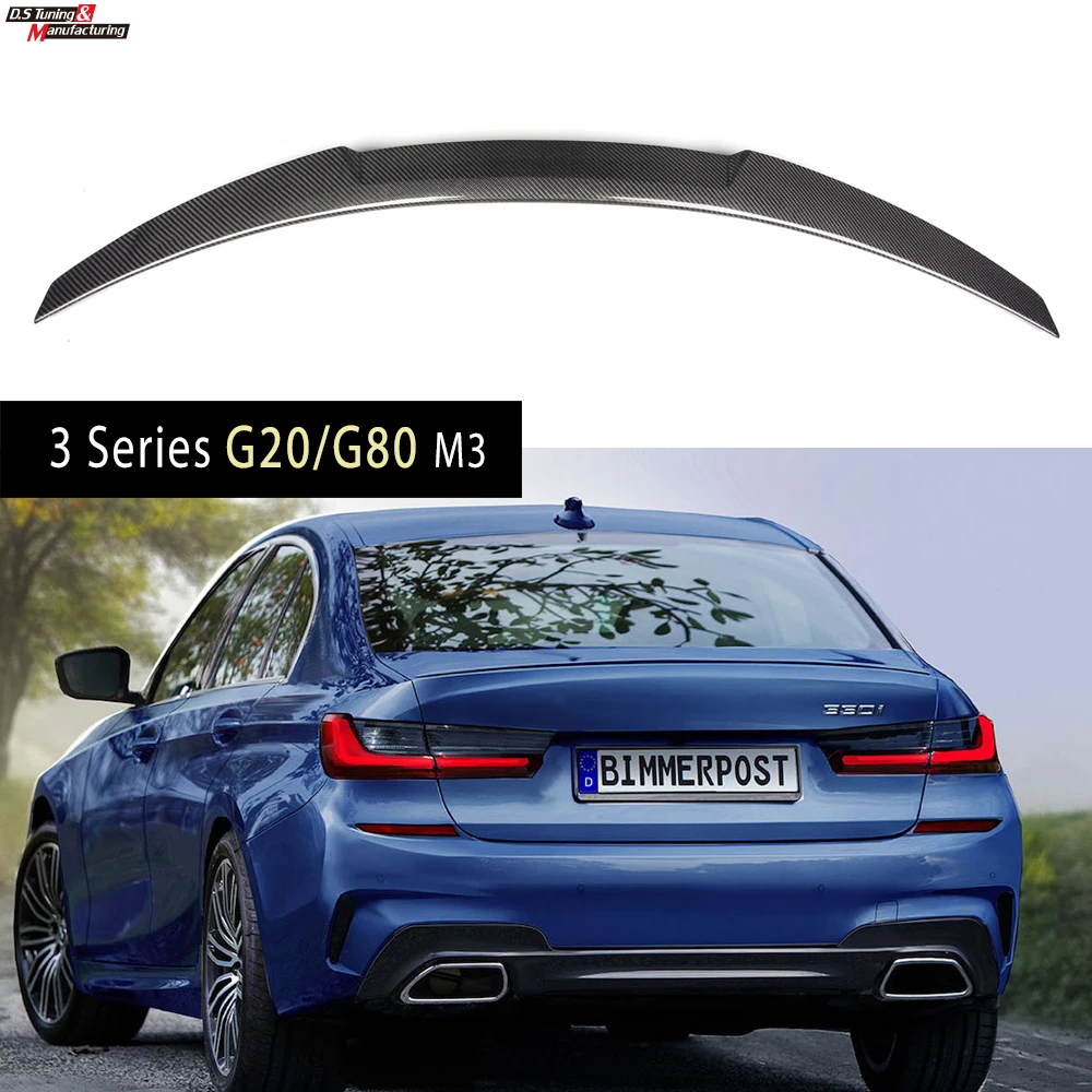 

Carbon Fiber Spoiler for BMW 3 Series G20 G80 320d 330i Rear Trunk Spoilers Back Wings 2019-IN