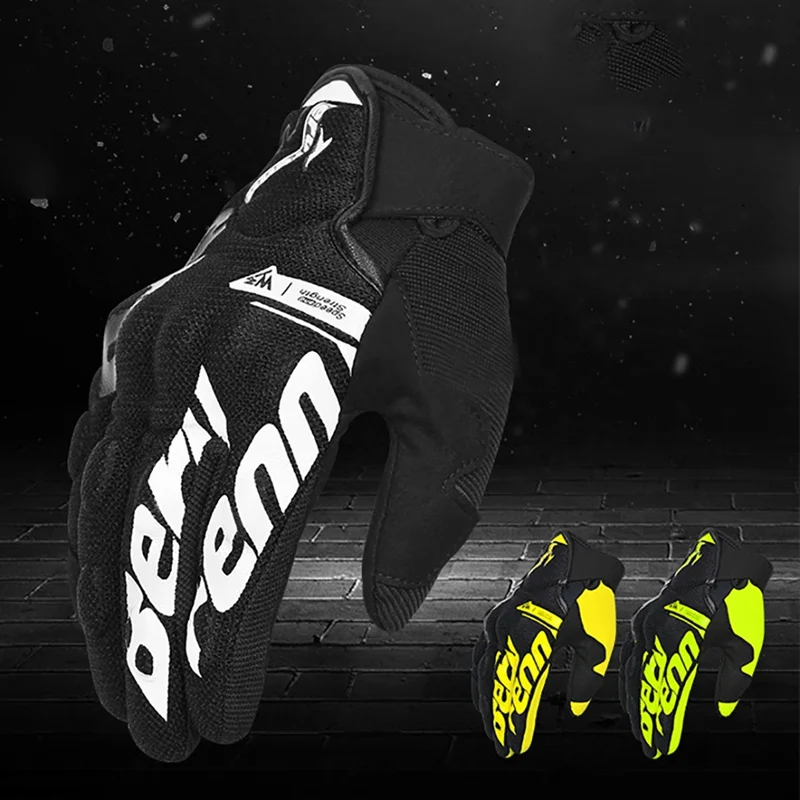 Перчатки мужские мотоциклетные дышащие митенки с закрытыми пальцами для