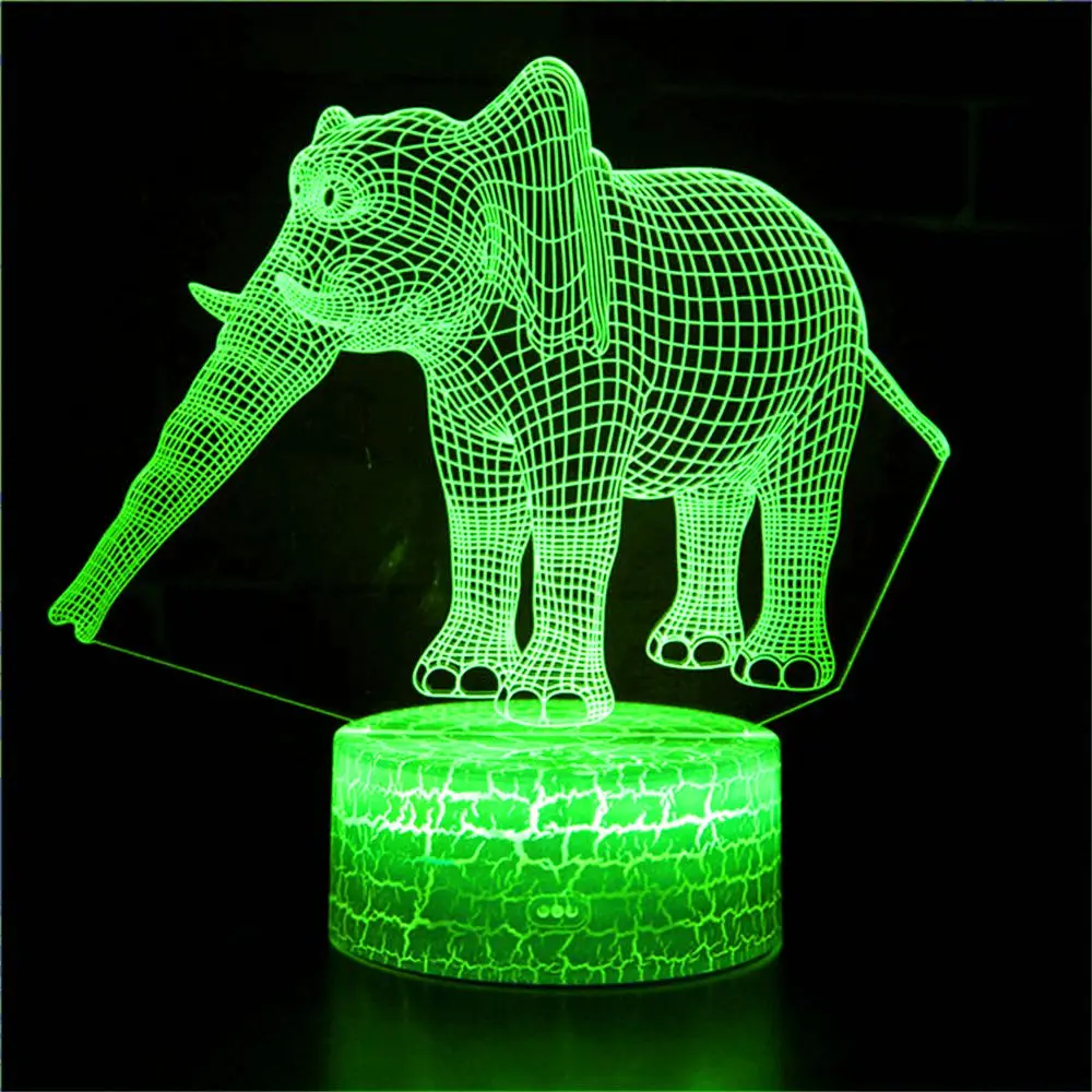 

The latest animal elephant 3D night light illusion sculpture decoration home decoration holiday gift decoration LED table lamp