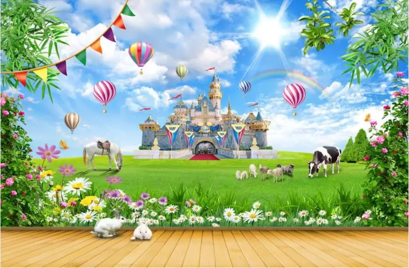 Пользовательские 2020 3d обои голубое небо и белые облака для гостиной спальни 3D ТВ