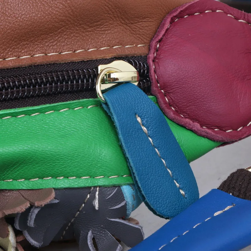 

GINYEZI 2020 new women's sheepskin handbag retro style color tassel bag contrast cross shoulder large capacity bag