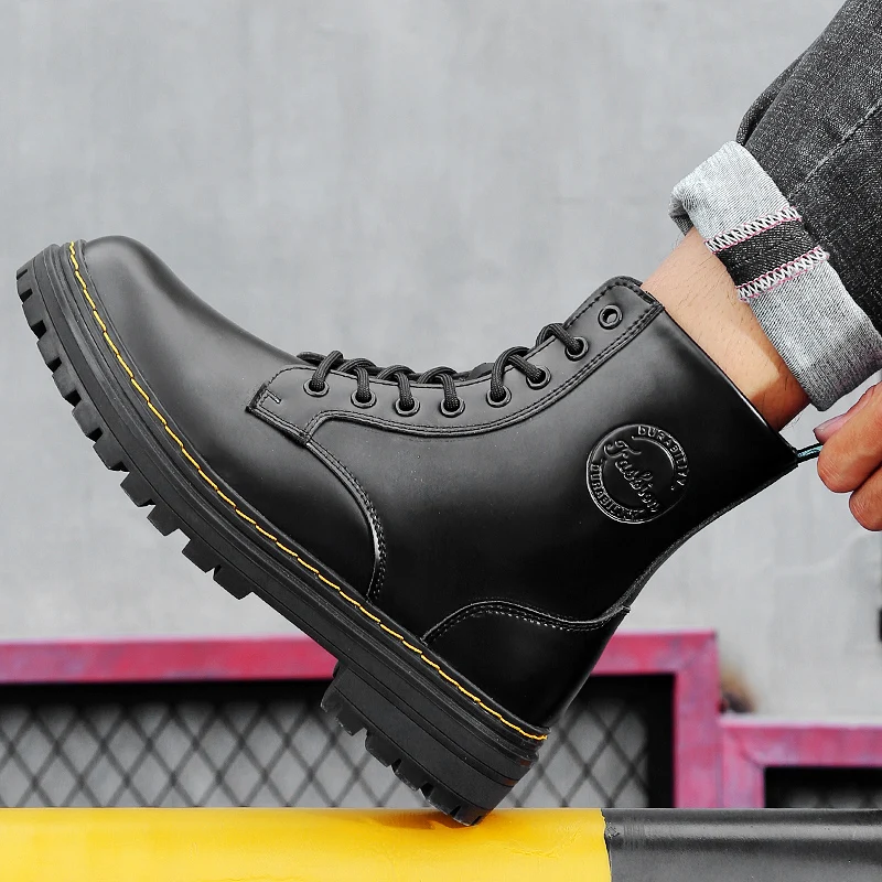 Мужские ботинки Сезон осень зима Ботильоны Повседневная обувь из натуральной
