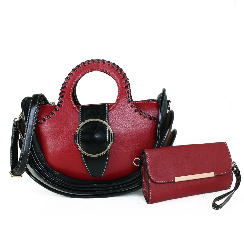 

2021 new women's bag fashion woven ring buckle shell bag mother One Shoulder Messenger Handbag