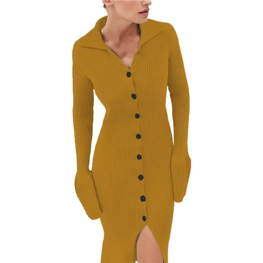 

Женское офисное длинное платье с отложным воротником, элегантное привлекательное праздничное платье миди с разрезом, весна-осень 2022