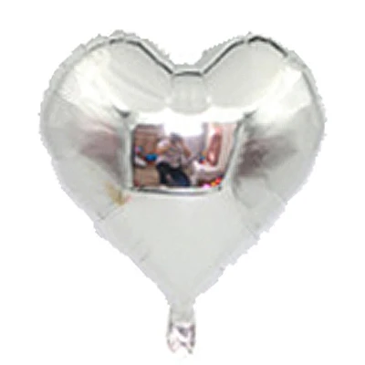 2pcs HEART 18inch 2 шт. Большой 3" Серебристые воздушные шарики большой Фольга шар 10/18/20/23 Вт, 30 Вт, 40 Юбилей празднование дня рождения свадьбы фон для студийной фотосъемки - Цвет: 2pcs HEART 18inch