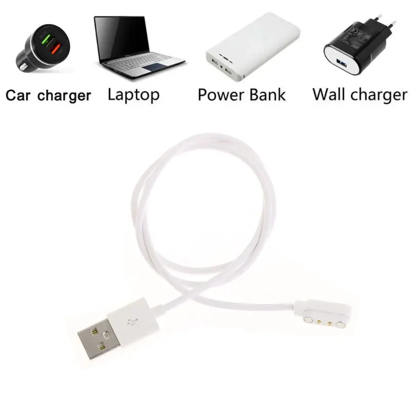 

Magnetic USB Charge Charging Cable For Smart Watch with Magnetics Plug For 2 Pins Distances 7.62mm Power Charger Cable