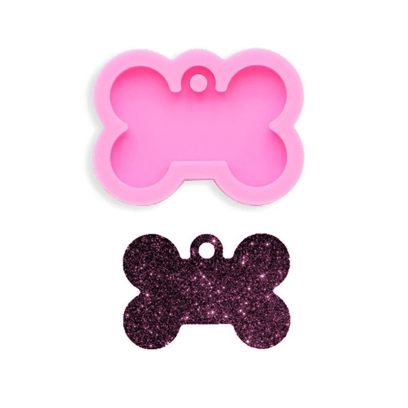 

2 Sizes DIY Silicone Bone Shape Pendant Resin Mold DIY Dog Tag Dog Bone Shaped Keychain Resin Mold Resin Crafting Tools