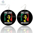 SOMESOOR Miss Bob Marley One Love африканские деревянные висячие серьги, черный герой, рэпер, оригинатор, печатные петли, Висячие петли для женщин, подарок