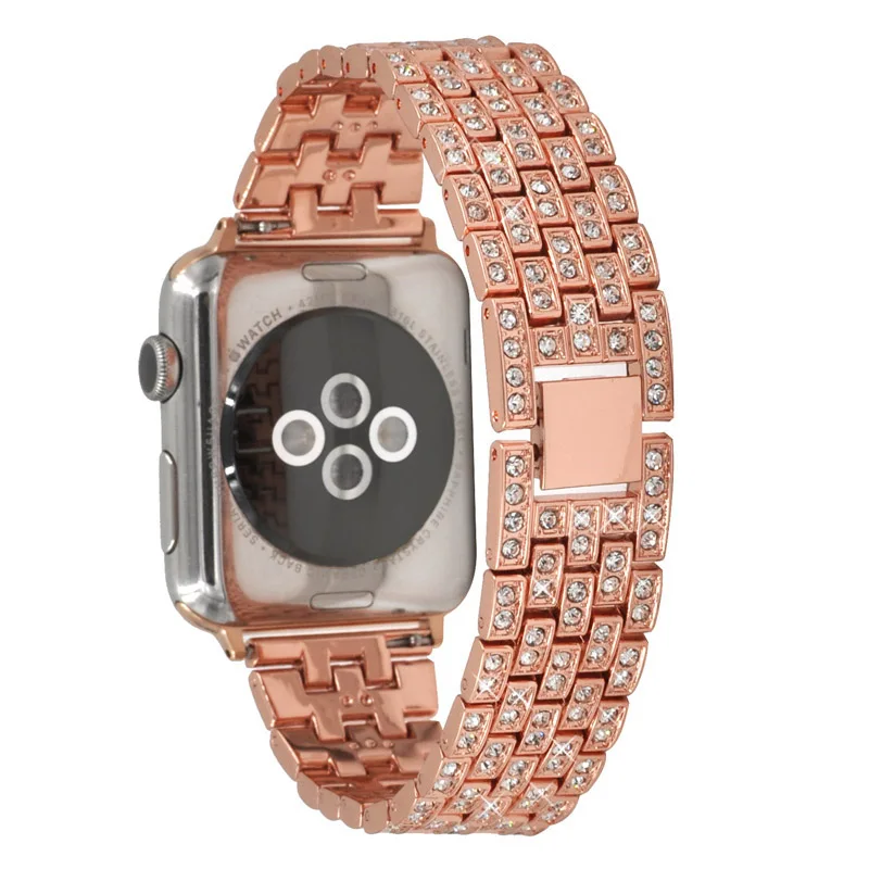 Полностью Алмазный женский ремешок для Apple Watch 38 мм 42 40 44 iWatch Series 5 4 3 2 1 браслет из