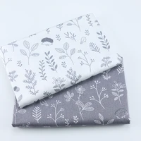 grey white floral leaves 100 cotton fabrichandmade cloth sewing textile tissue quilting sleeping bag fabric for baby child
