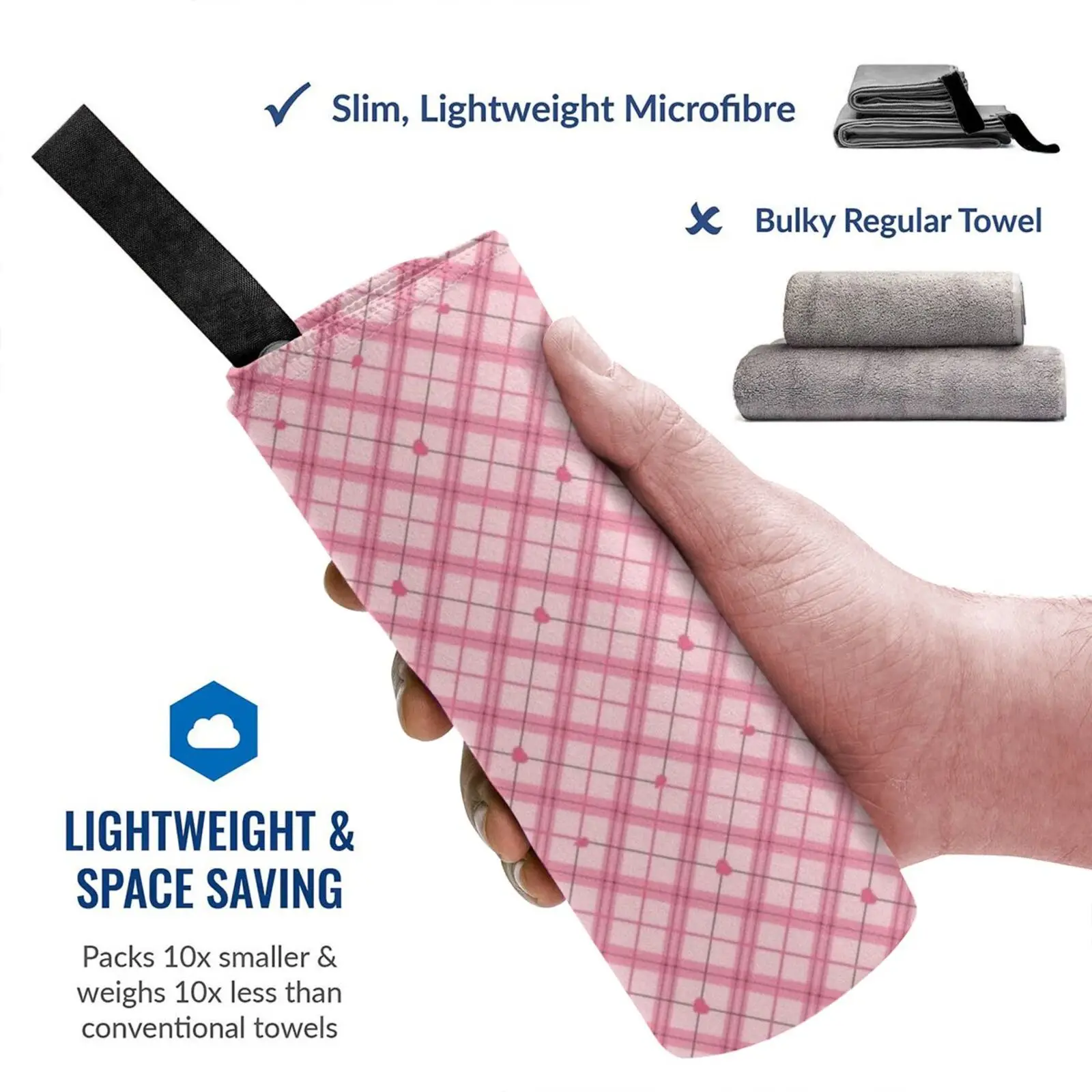 Проверенное розовое быстросохнущее полотенце Y2k для спортзала спортивной ванны